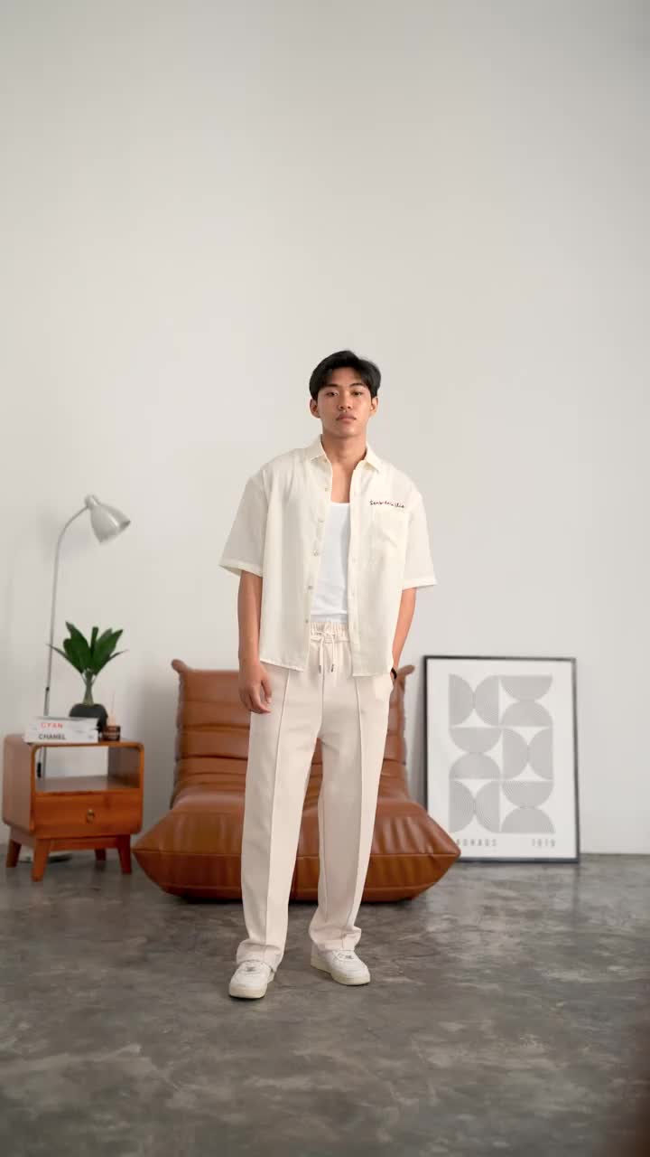 UNCLEJIN - Walter Boxy Seer Sucker Shirt Basic
