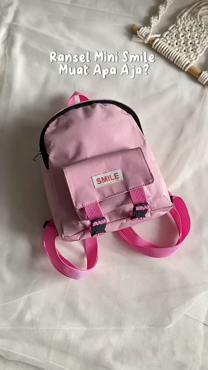 TAS MINI AMELIA RANSEL PUNGGUNG WANITA SMILE MINI - Tas Sekolah Backpack Korea Fashion
