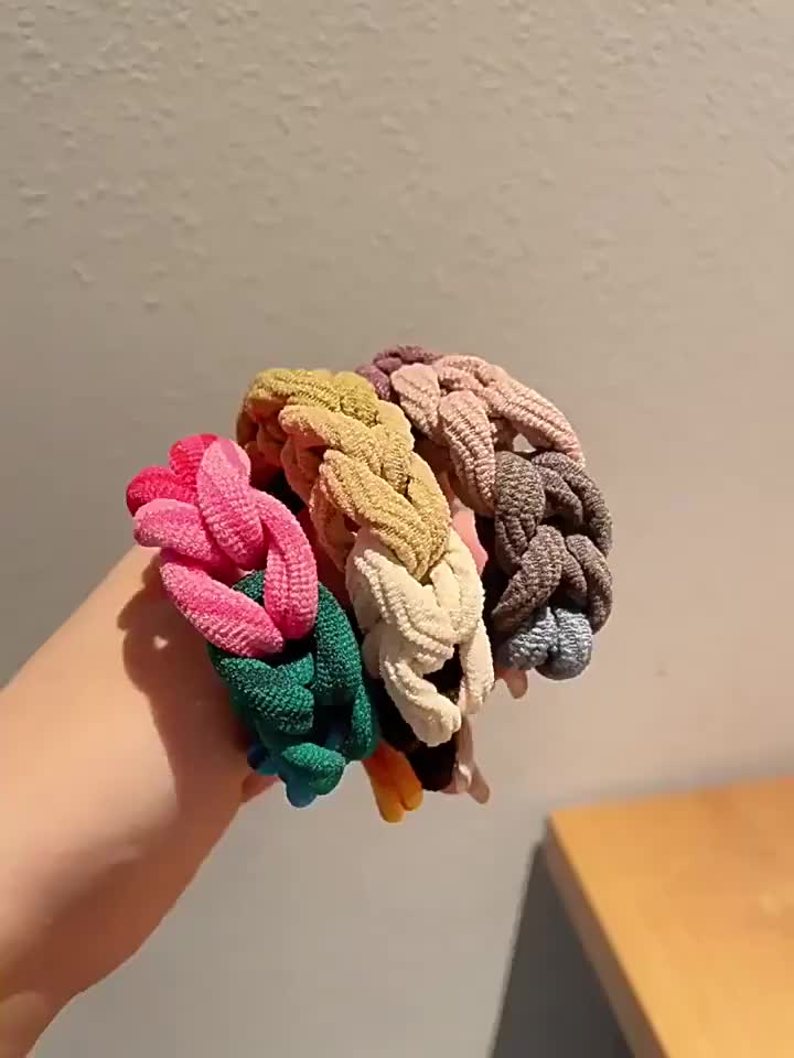 Scrunchie Rambut Model Kepang Korea Wanita Anak Ikat Rambut Aksesoris Fashion Karet XXR KCR16