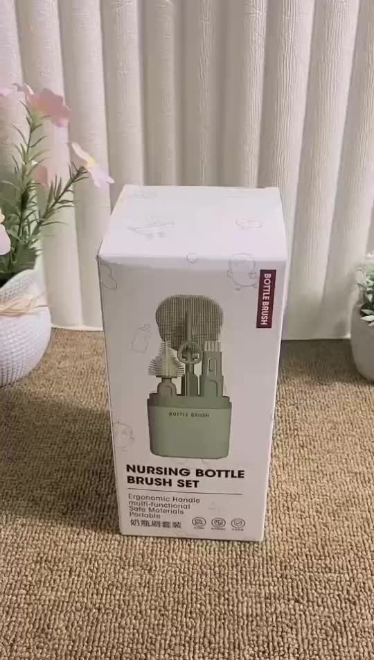 Momwell Sikat Botol Portable 6IN1 Sikat Botol Multifungsi Pembersih Botol Silikon BSH02