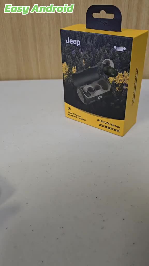 Jeep JP EC003 Headphone Nirkabel Earphone Klip Telinga Bluetooth 5.4, Headset Klip Telinga Terbuka dengan Mikrofon, Speaker Mini Nirkabel Bluetooth untuk Olahraga Lari Gym, USB-C, Kompatibel dengan Android IOS Wireless Handsfree Bass