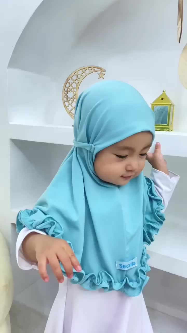 HIJAB CURLY Bergo Bayi & Anak Perempuan 0-9tahun Jersey Ity Korea Original