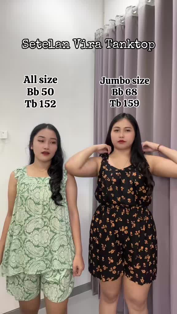 One Set Baju Tidur Tanktop Vira Jumbo Rayon Setelan Wanita Dewasa Celana Pendek Bali Panjang Renda