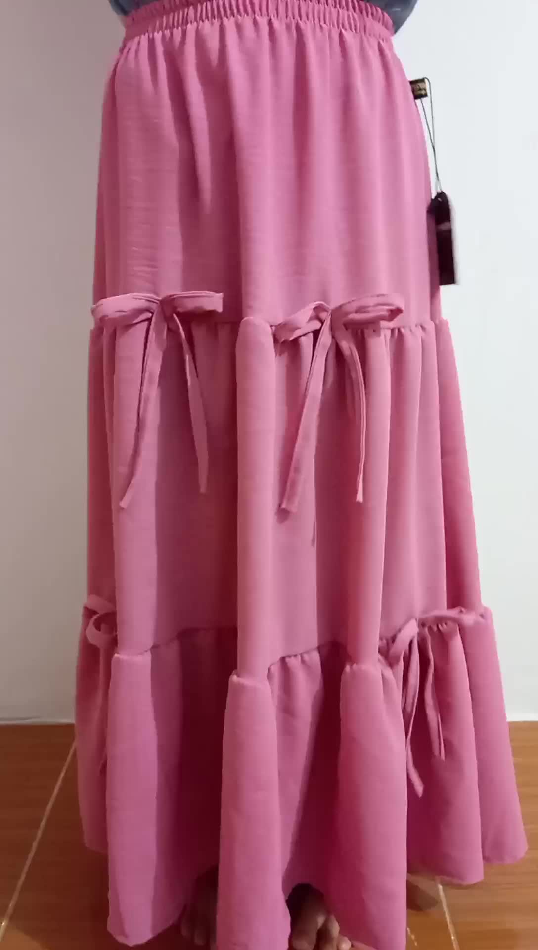 Rok anak pita | bawahan middi anak | bawahan muslimah | rok anak middi | cringkel airflow | 3-10 tahun