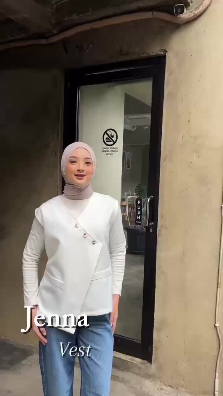 Neva Style - Jenna Vest Outer Wanita / Bahan Semiwool Tebal Belah Samping / Oversize Atasan Size L & Jumbo / Kancing Aktif Variasi Kantong Depan