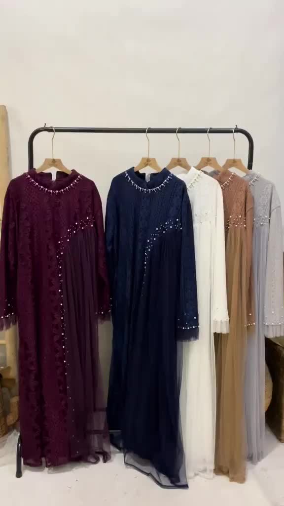 Gamis Brukat Zanitha Jumbo mewah mutiara  Ld 130 140 dan 150
