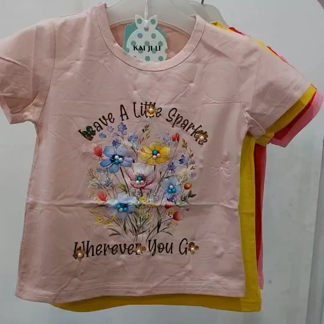 Atasan anak perempuan impor gambar lucu variasi motek