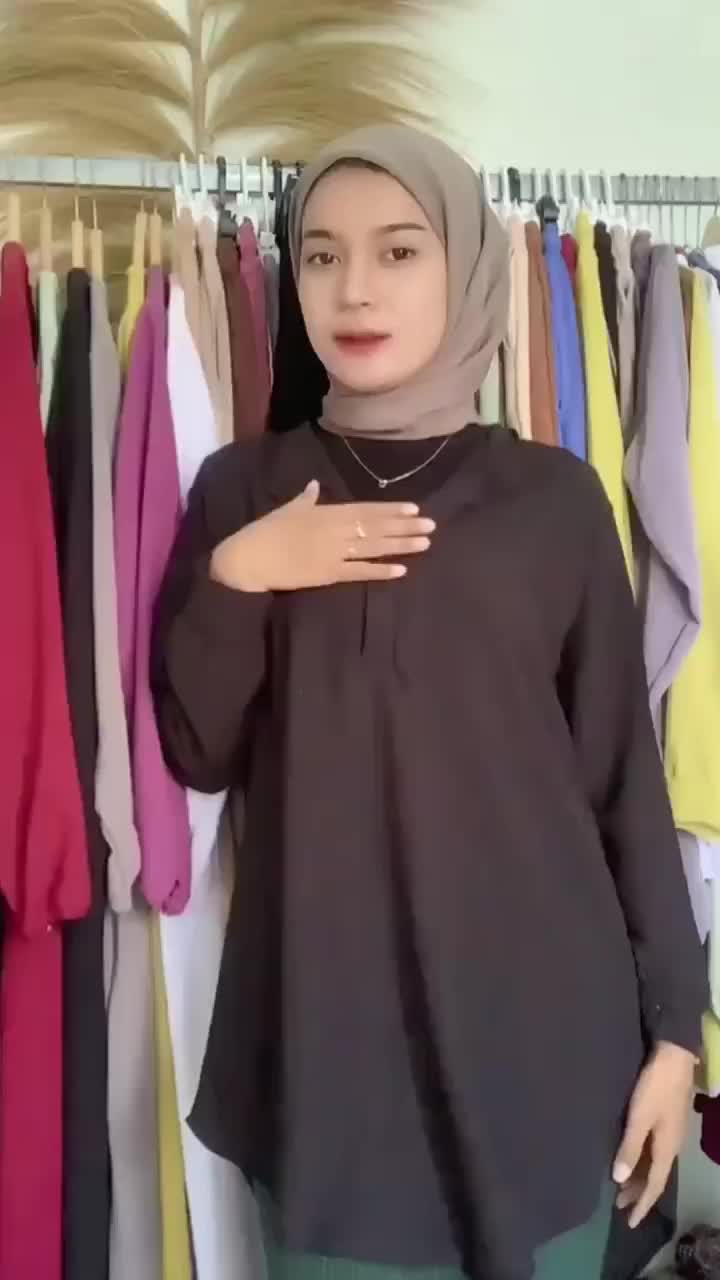 KALINA Tunik Crinkle Airflow Jumbo Atasan Wanita Simple Elegant Panjang