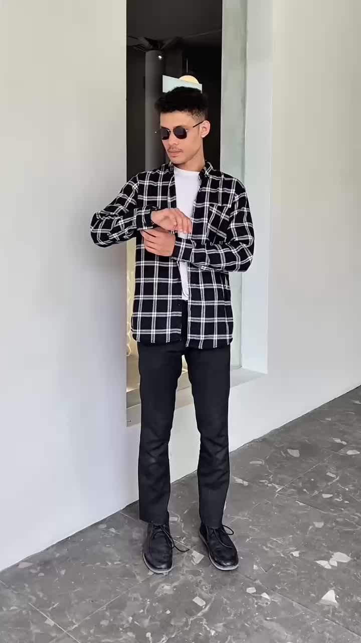 Kemeja flanel impor lengan panjang pria wanita cowok cewek dewasa couple others kekinian Casual Formal Baju  Kerja  Distro