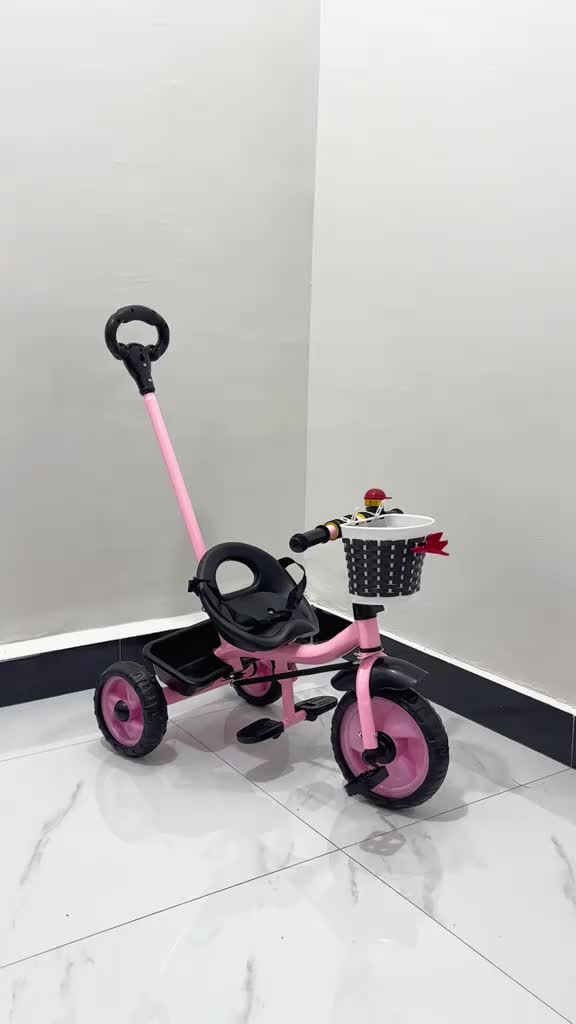 【COD】Sepeda roda tiga anak 1 tahun sepeda roda 3 bayi tricycle anak Kursi Stroller Trike Anak-Anak Dorong Empuk dorongan bayi 3-in-1 Unisex