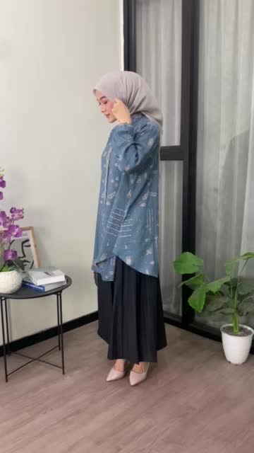 ATASAN JAMEELA MOTIF MEGA MENDUNG, BAHAN RAYON PRRMIUM MODEL OVERSIZE.  Baju  tunik muslimah cantik.
