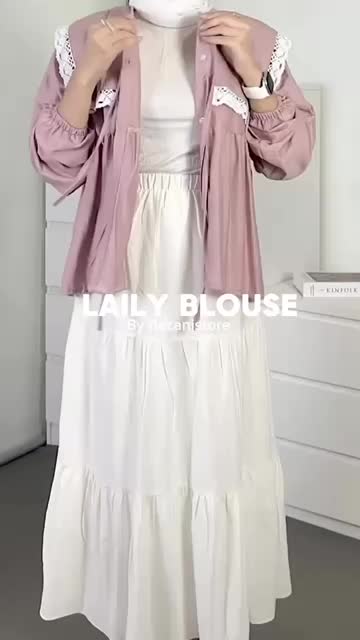 Laily Blouse Krah Sailor Ruffle - Atasan Wanita Pita Sailor Polos Baju Tangan Panjang Top