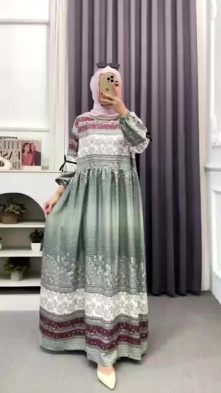 Gamis Midi Dress Pita Rayon Viscose Premium - Gamis Dress A Line - Gamis Midi Wanita Kekinian - Gamis Pita