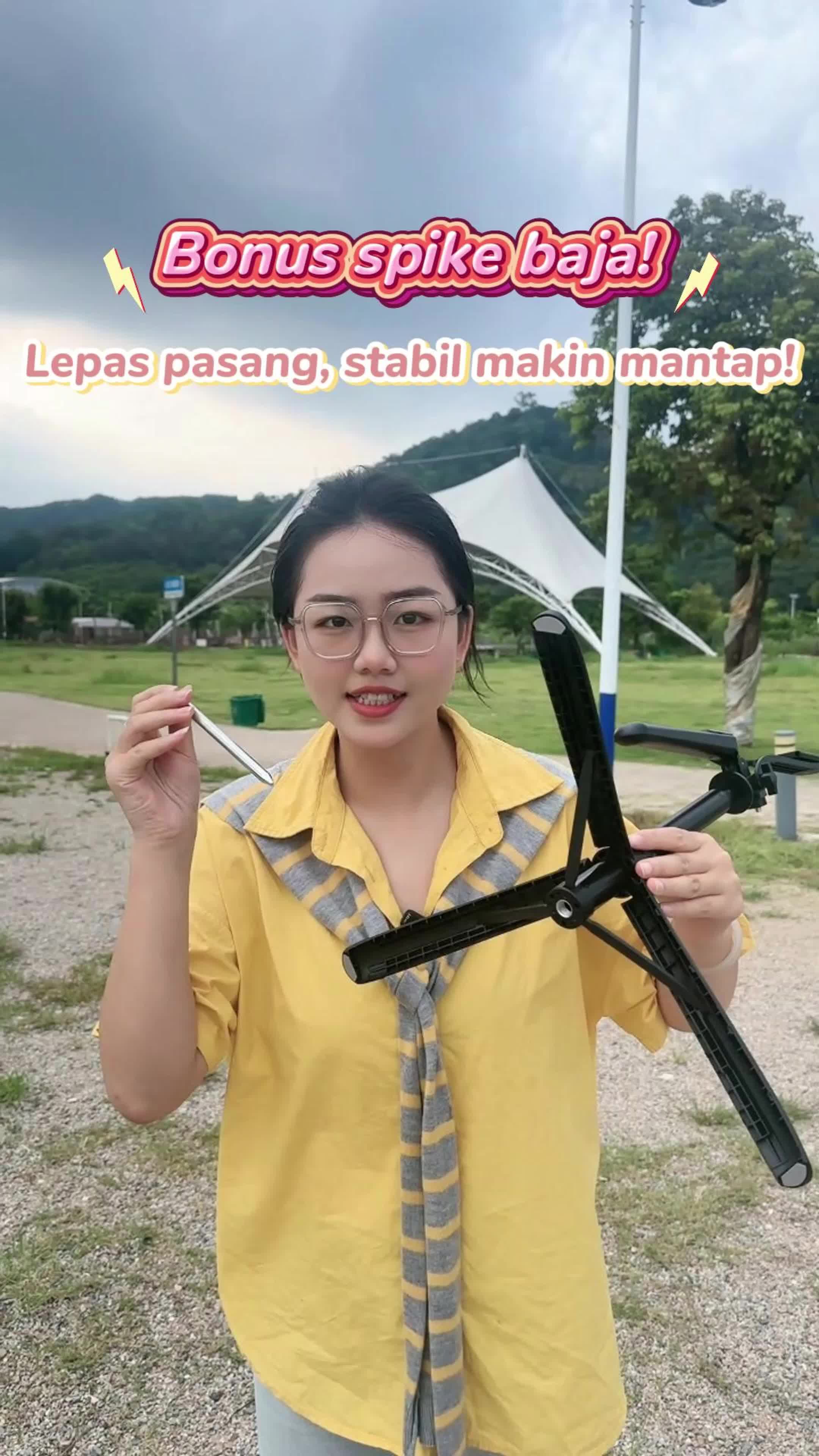 Eseze 3 Kaki Tripod Tongsis dengan Paku Tanah Stabil Aluminium Selfie Stick 160CM Tripod Kamera HP DSLR Tongsis Bluetooth Remote Tripod Untuk Foto Outdoor Pantai