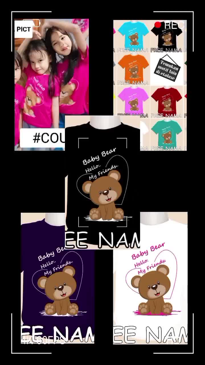 (FREE NAMA) BAJU KAOS ANAK DISTRO LABUBU LUCU 1-10 TAHUN UNISEX/CEWEK/COWOK