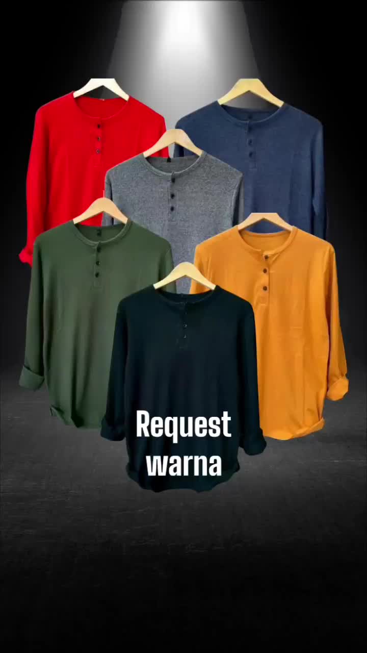 kaos kancing polos lengan panjang isi 3pcs model casual Baju Oblong Pria Distro Dewasa Katun Hitam Hijau Kuning Merah Navy Nyaman Santai