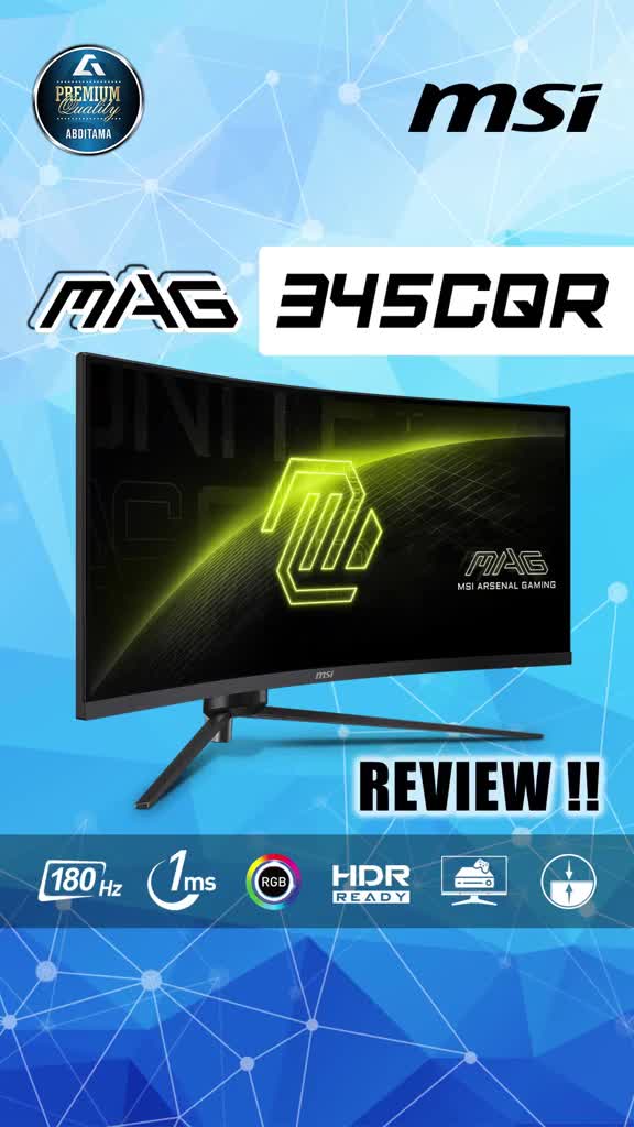 Monitor LED Ultrawide MSI MAG345CQR 34 Inch 1440p 180Hz Curved 1000R Ergo