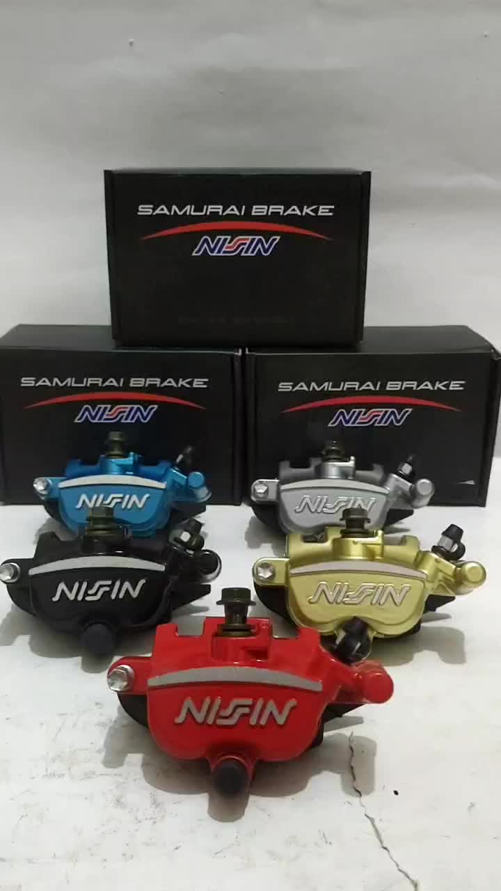 Kaliper Nissin 2 Piston Kaliper Kanan + Kampas Rem Universal Semua Motor