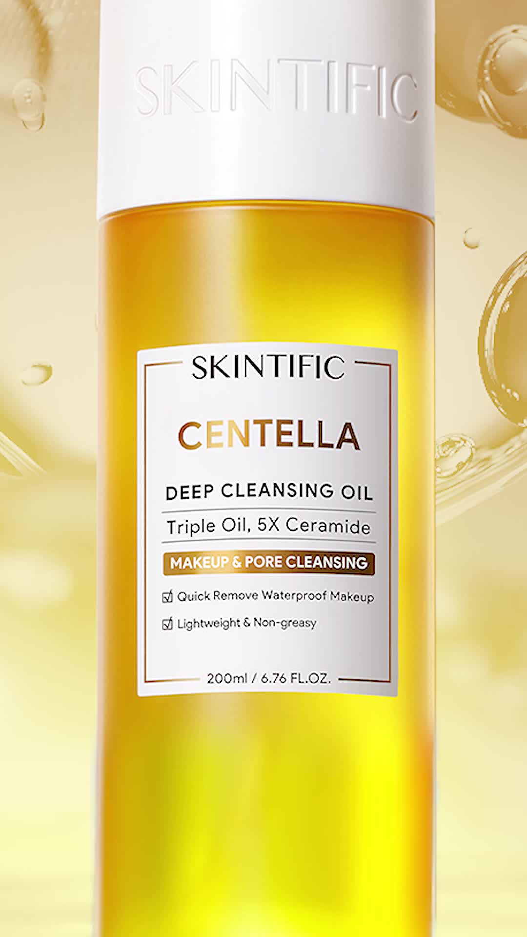 [NEW] SKINTIFIC Centella Deep Cleansing Oil 200ML | Angkat make up & sunscreen tanpa sisa,  Cleansing oil ringan, no residue,  Remover Acid  Cleanser  Muka