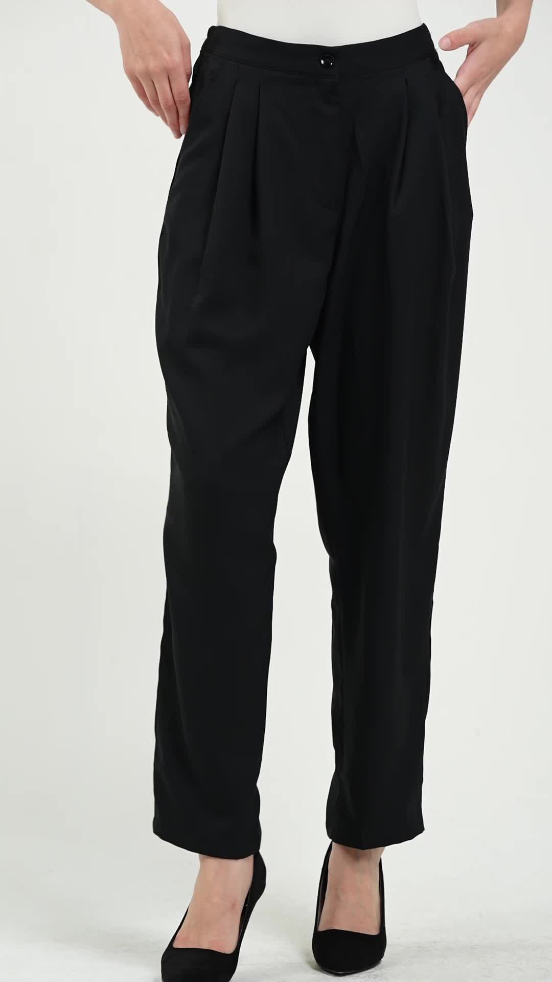 Minimal Basic Pleats Trouser JET BLACK Celana Wanita