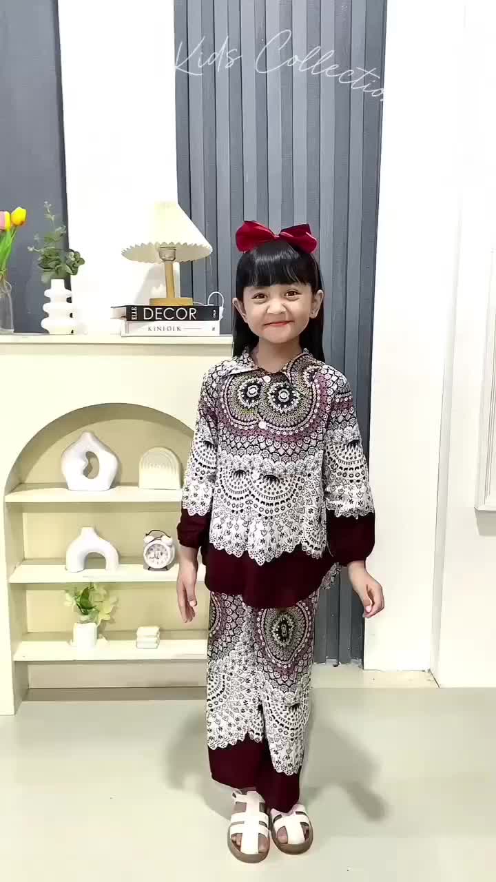 Stelan Baju Dan Celana Rayon Anak Perempuan Usia 3-9 Tahun