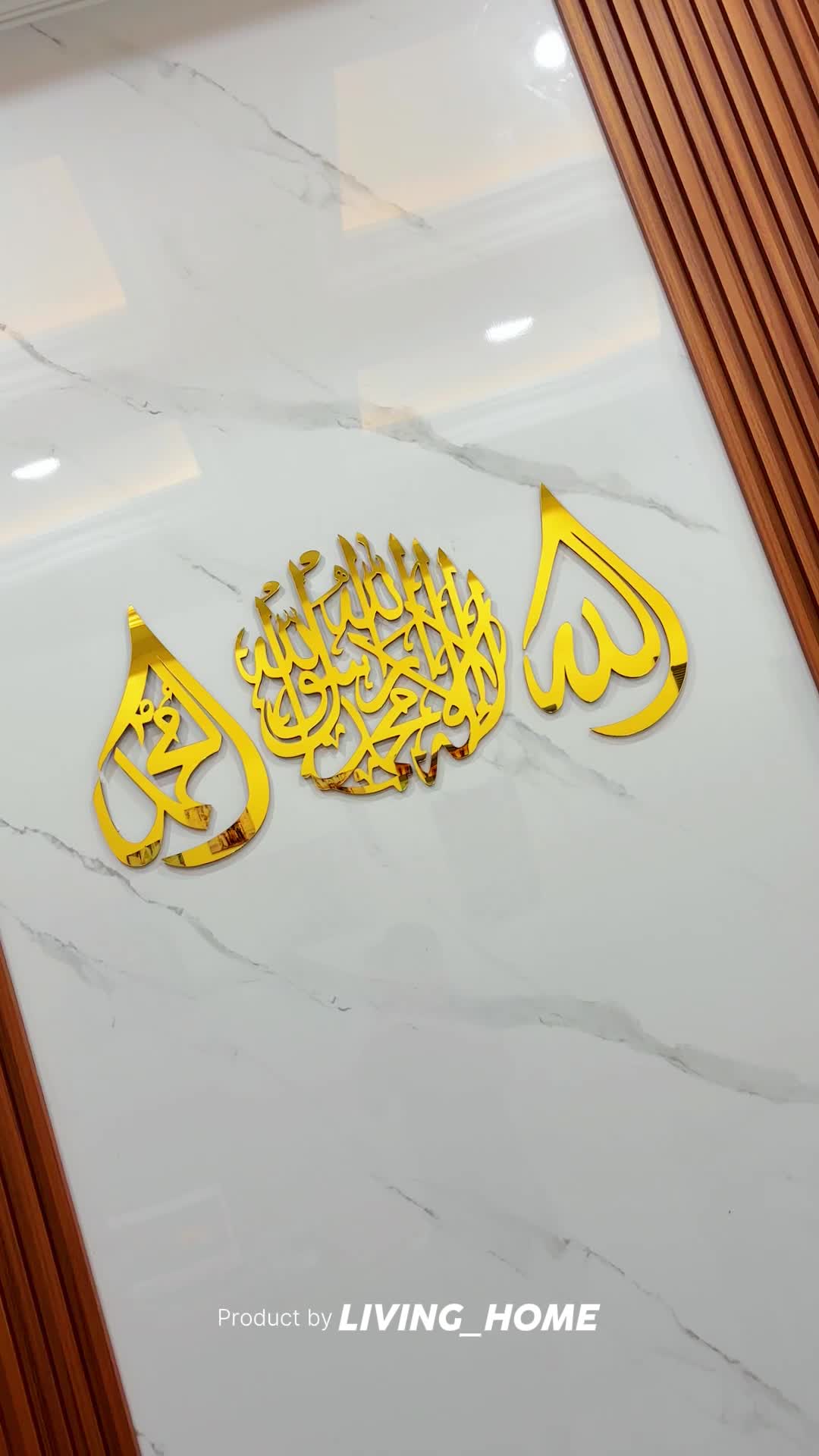 Kaligrafi Akrilik Mirror Tauhid dan Lafadz  1 set isi 3 Variasi Mudah Dipasang Premium