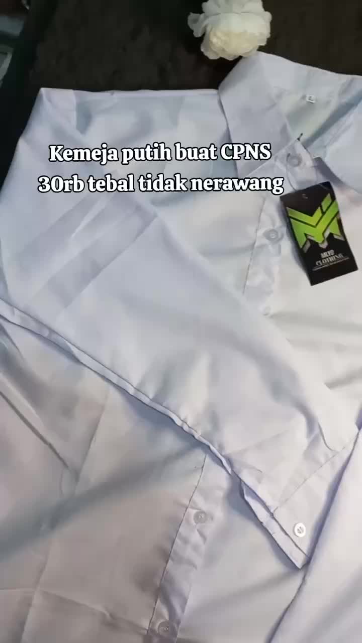 Kemeja Polos Wanita Basic Premium Lengan Panjang Bahan Adem Kasual Formal Warna Putih Hitam Abu Pink