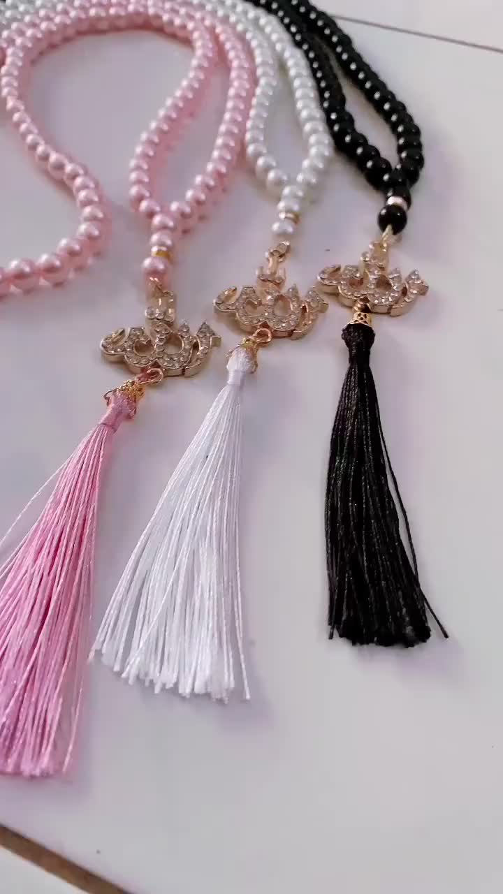 TASBIH MANUAL 99 BUTIR MUTIARA dengan LAFADZ ALLAH SOUVENIR TAHLILAN MAHAR NIKAH