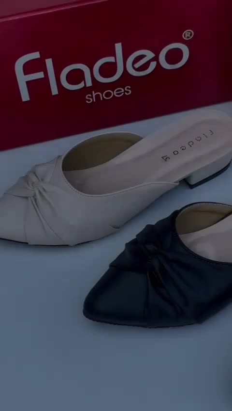 Selop Wanita Terbaru FLADEO C01 Grade 0ri Heels 3 cm Berkualitas Hitam fleksibel atletis