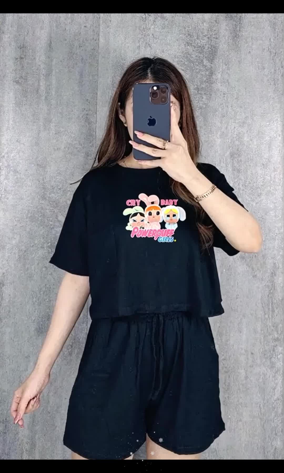 Baju setelan wanita remaja kekinian sablon digital premium muat sampai bb 45kg