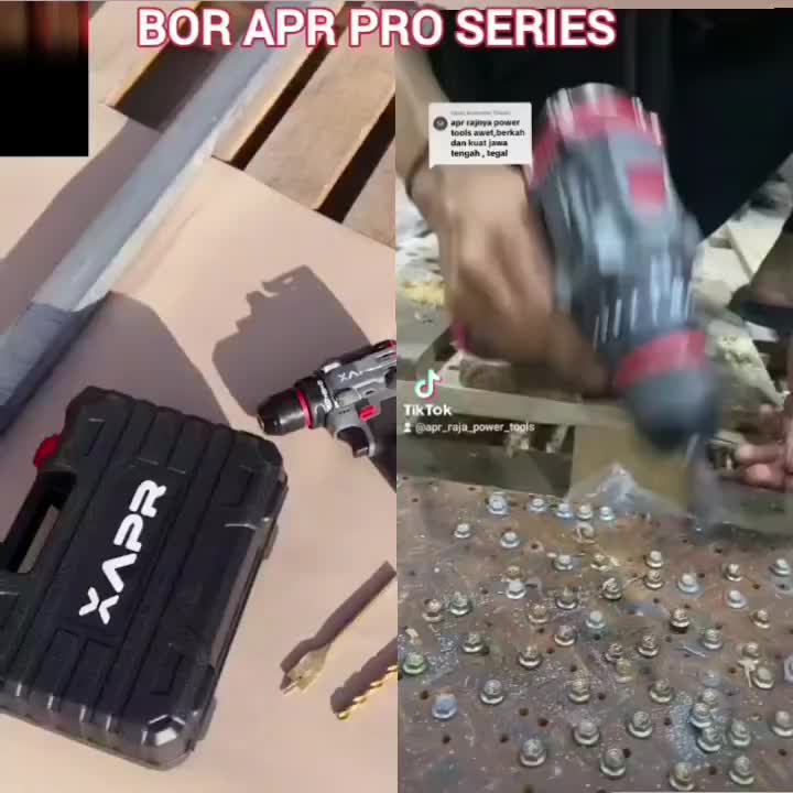 APR Bor brushless driver 10mm keyless auto lock type ap24+ fullset accecoris mesin bor cordless 2 baterai lxt 88vf 5cell
