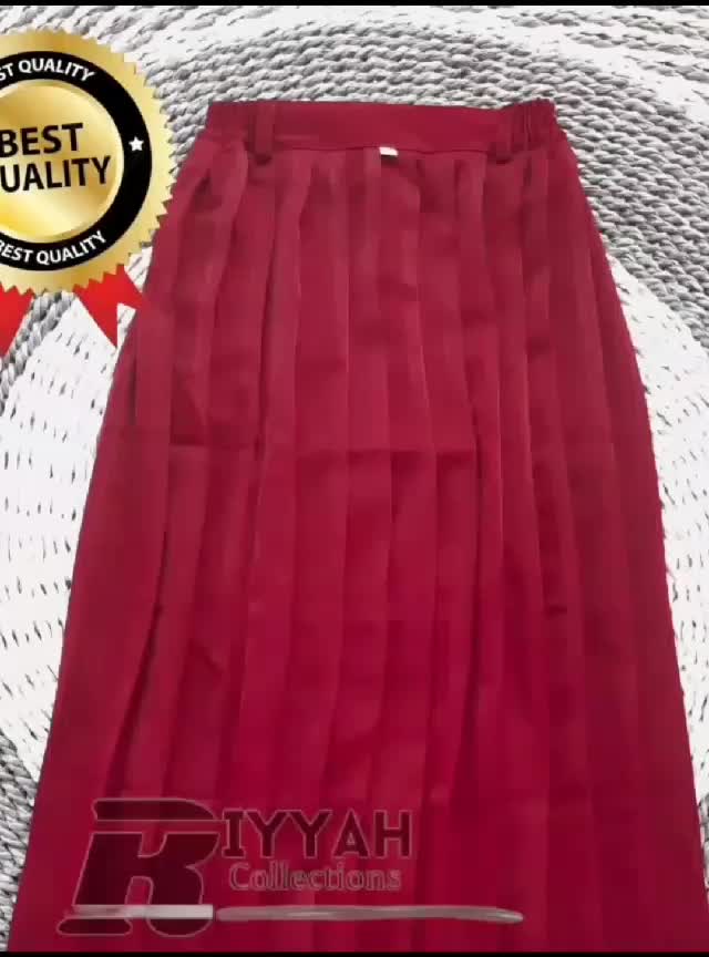 Rok sekolah SD merah full rempel/rempel atas, rok panjang, rok sekolag twiss licin