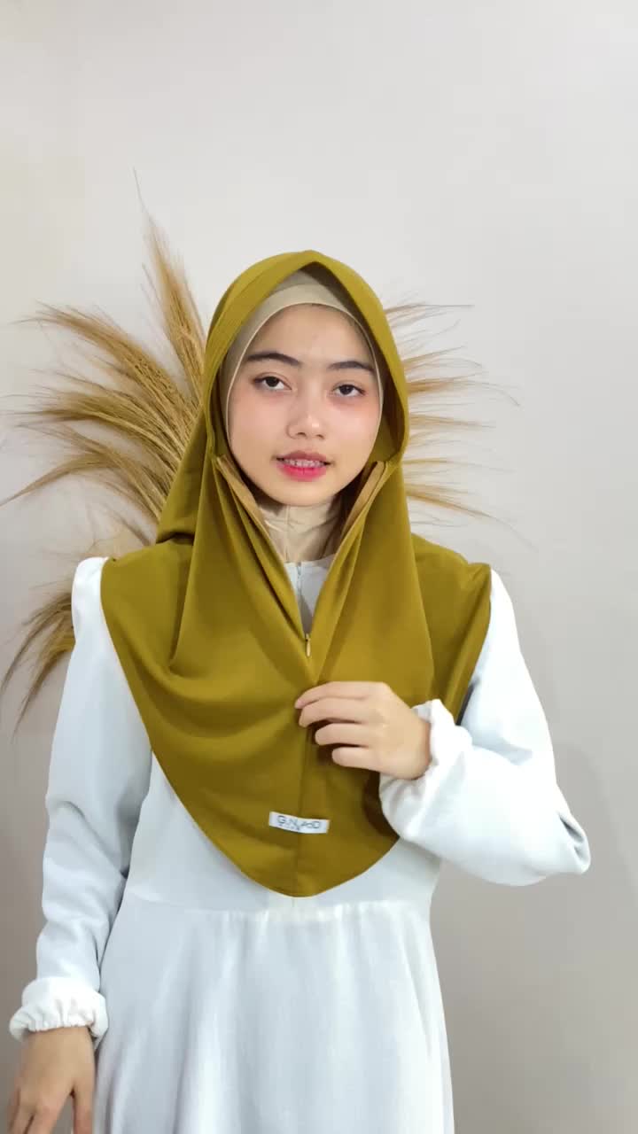 G.N.A.I.D - Fanny Bergo Zipper Hijab Jersey Premium Daily Best Seller Instan Syari Panjang