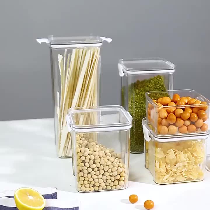【SEIJI】Toples Makanan Minimalis Penyimpanan Tutup Putih Transparan