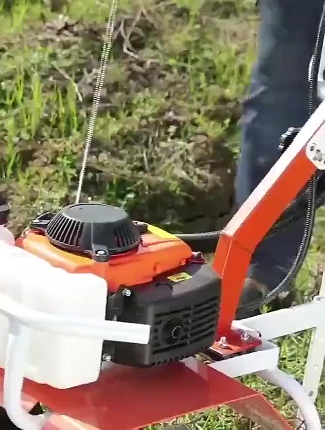 Reaim Mini Tiller Bensin Mikro Alat Pengolah Tanah Kecil untuk Pembukaan Parit Bensin Pertanian Mesin pengolah tanah mikro, pembajakan, pembalikan tanah dan pengolah tanah putar, reklamasi lahan terlantar bensin multifungsi Aluminium Menghilangkan Roda