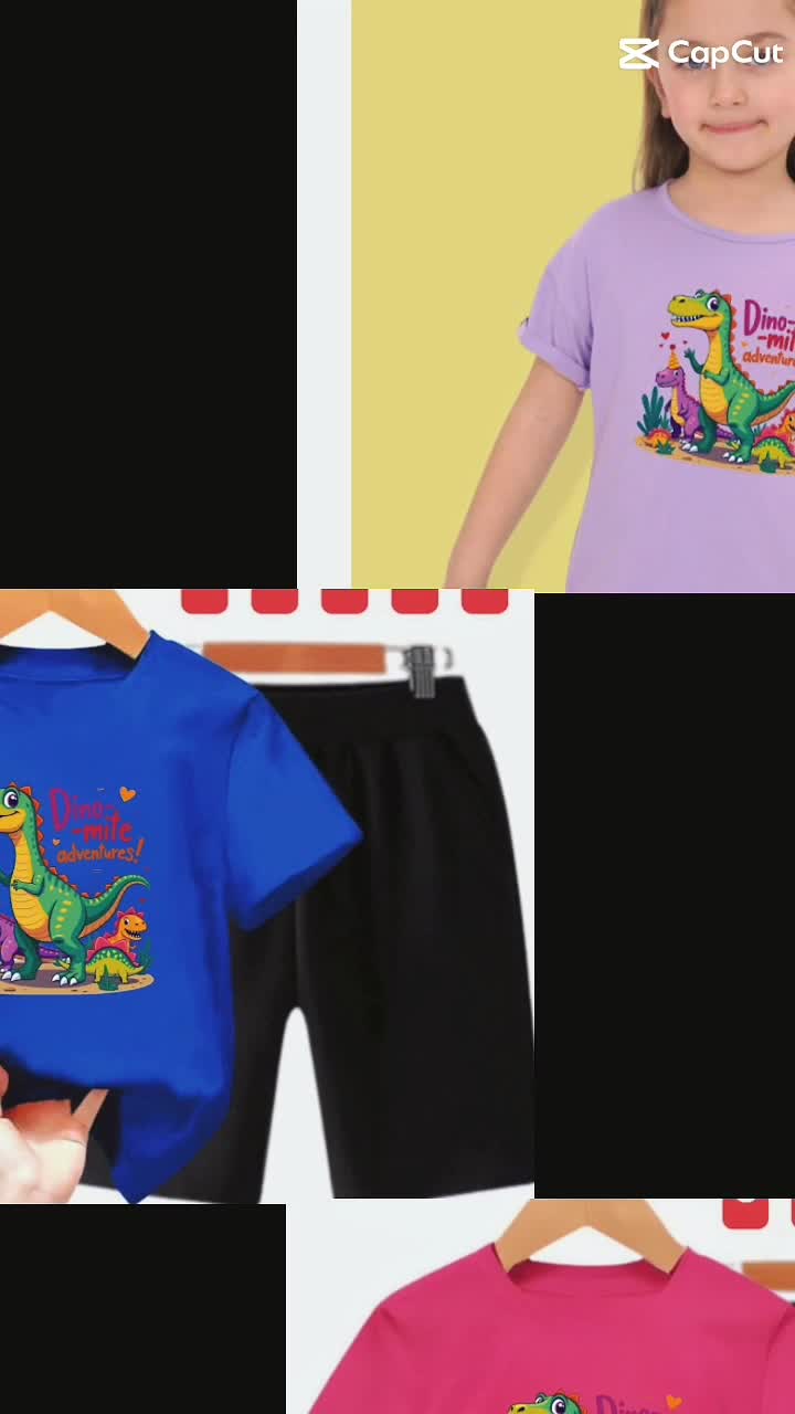 Setelan anak-anak Dino Mite cowok-cewek
