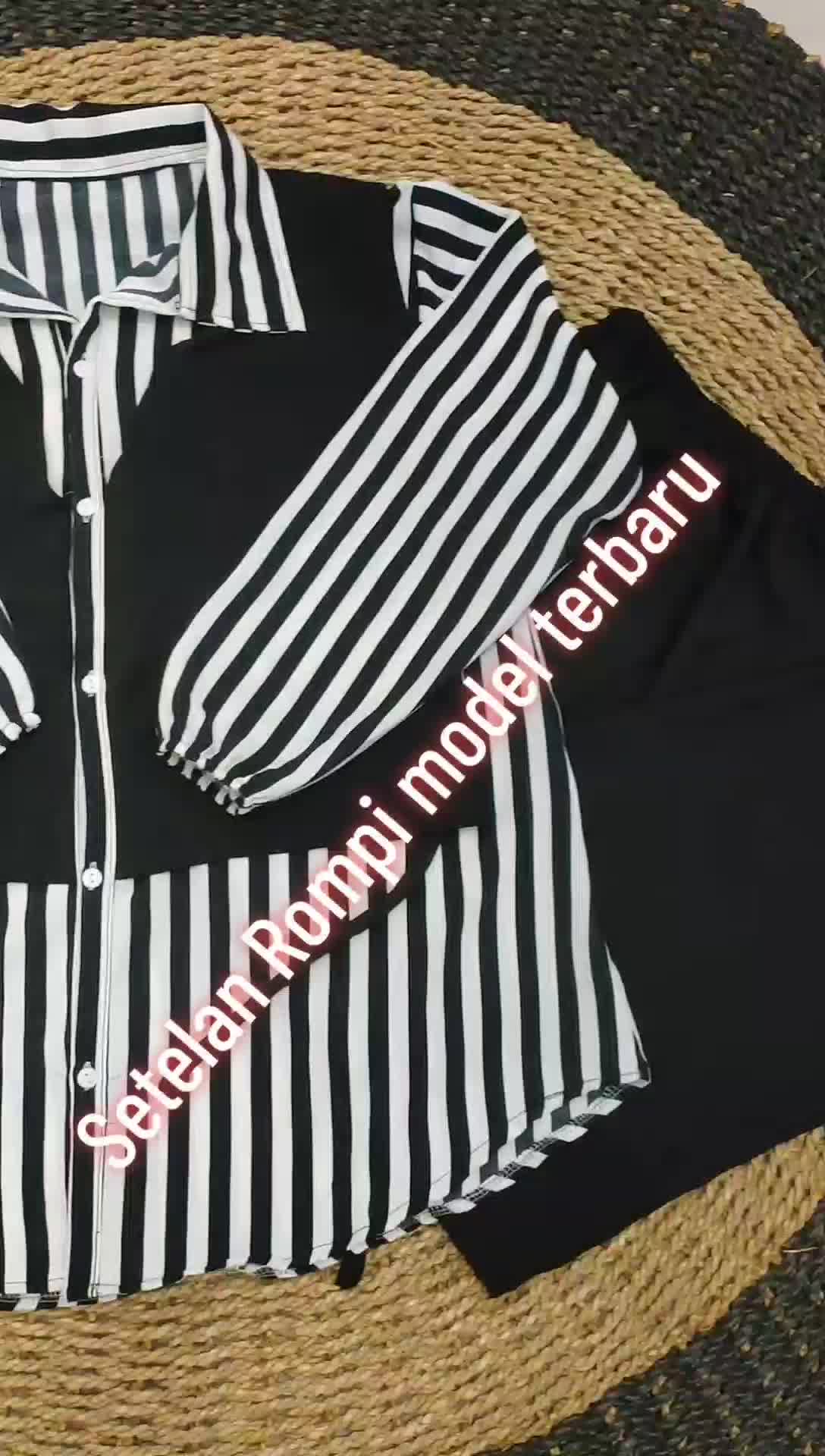 Setcel Rompi Army - Celana Panjang & Rompi Pendek Bahan Cringkle Adem Motif Etnik Formal Nyaman Lembut Wanita Simple Keren - Atasan