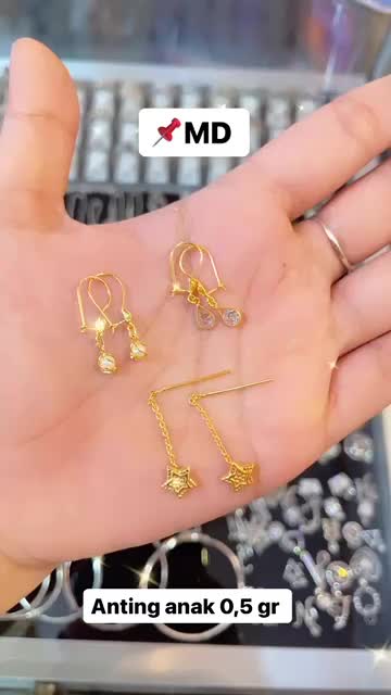 Anting anak setengah gram anting anak tusuk emas muda anting anak uler mutiara anting anak mata satu emas muda