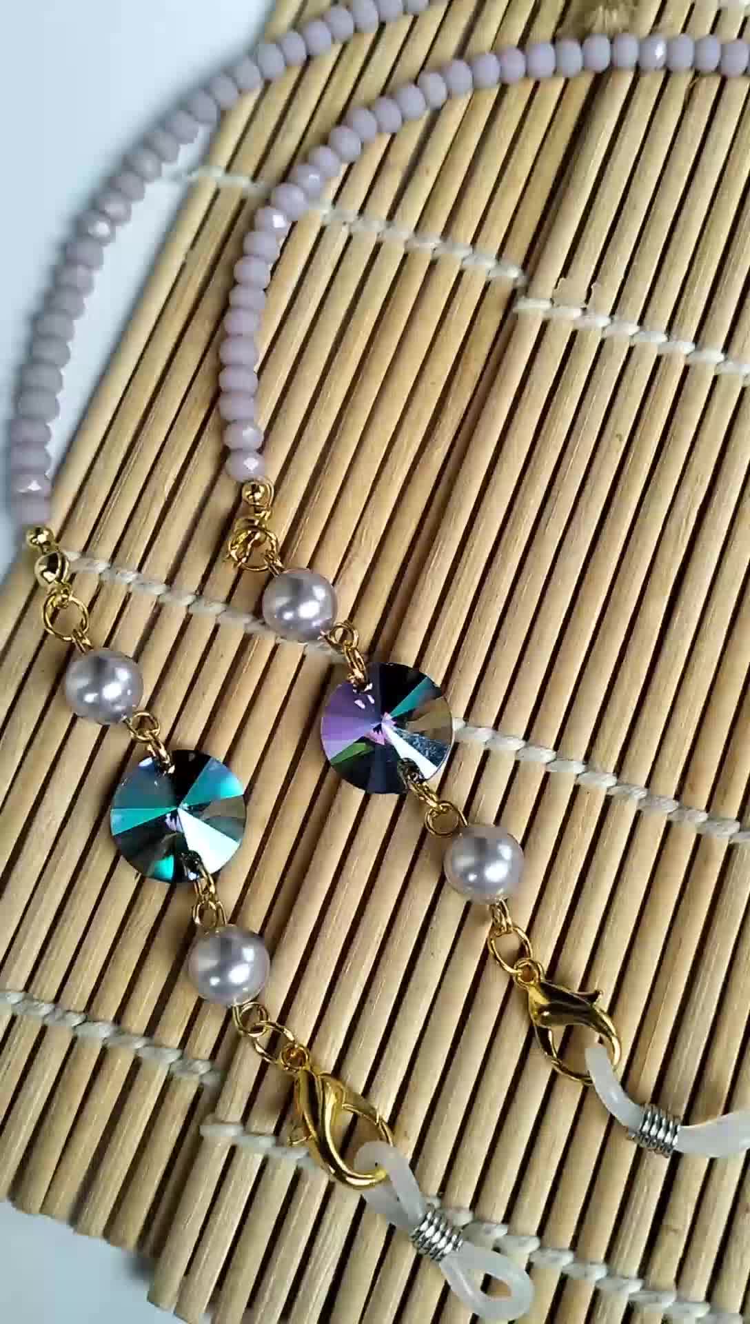 Strap Kacamata Kristal Ceko Warna 8mm, Panjang 60-70cm - Glasses, Elegan