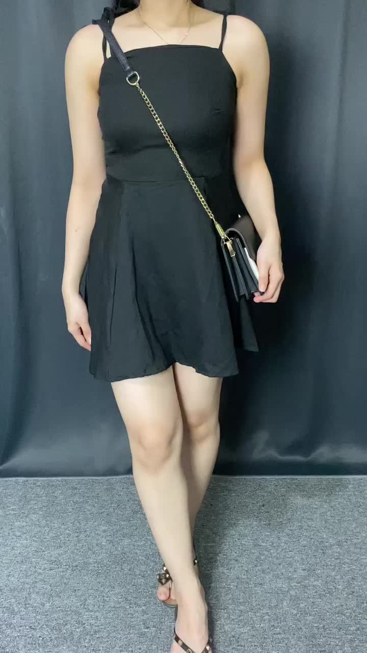 Toply shop Mini Dres A line ruffle karet zipper  dres wanita korea style Casual Maxi Gaun