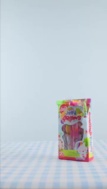 Kiokio Jelly Straws Sedotan HALAL 10 pcs 200gr PACK Food Sweet Grape Jeli Strawberry Orange Makanan