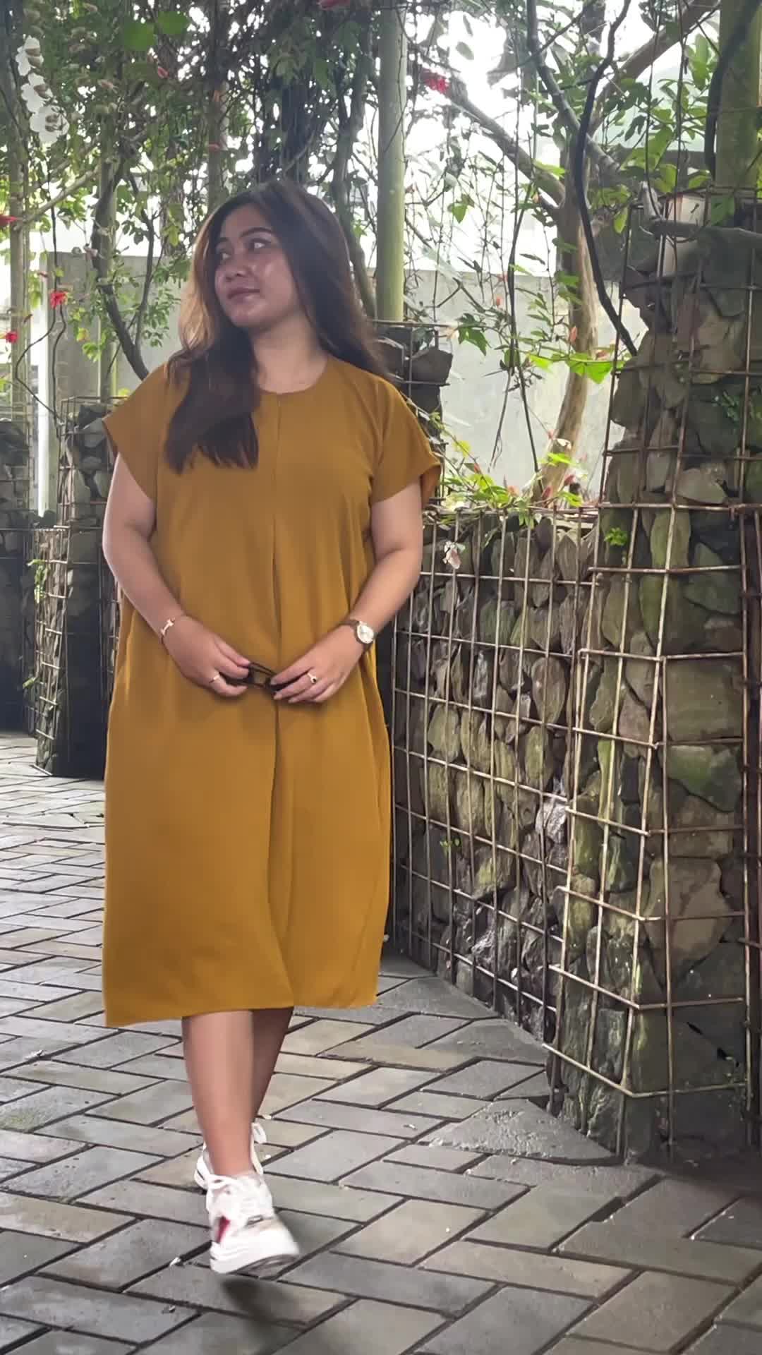 DASTER JUMBO POLOS CRINKLE BUSUI LD 122 Polos Ornamen Resleting Daster Wanita Pendek Santai Dress Rayon