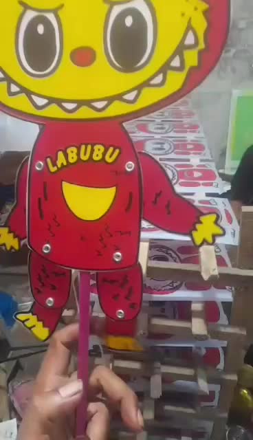 Terlaris !!,wayang tarik LABUBU bahan mika tebal
