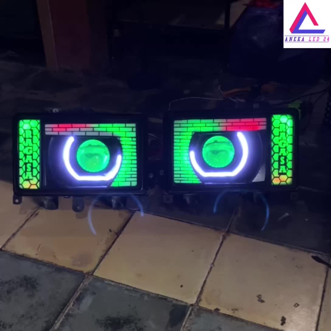 Headlamp Ragasa Custom Set Biled RGB Head Lamp Ragasa Lampu Depan Ragasa Custom Nama Car Kabel Truk