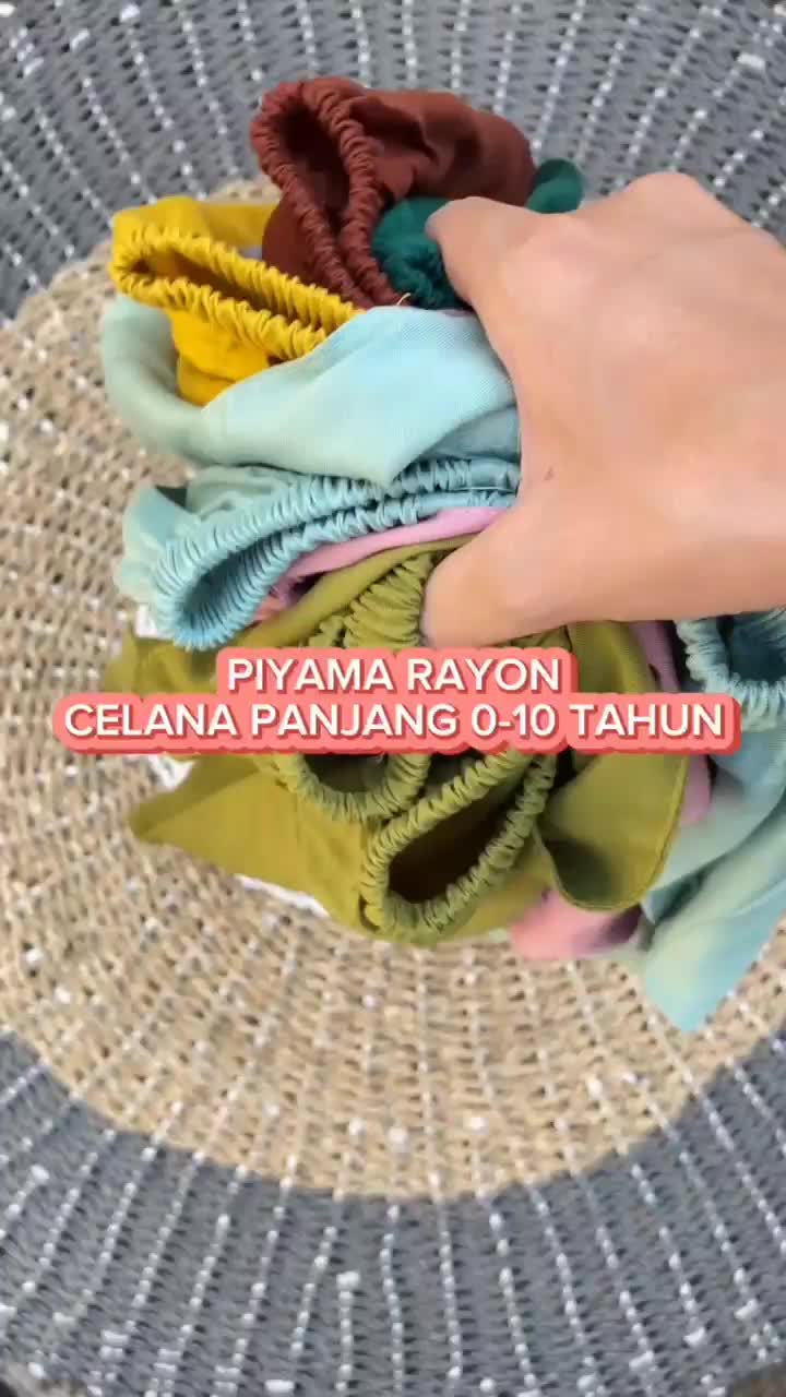 Piyama Anak Rayon Unisex Polos Usia 0-4 Tahun | Kids Fashion