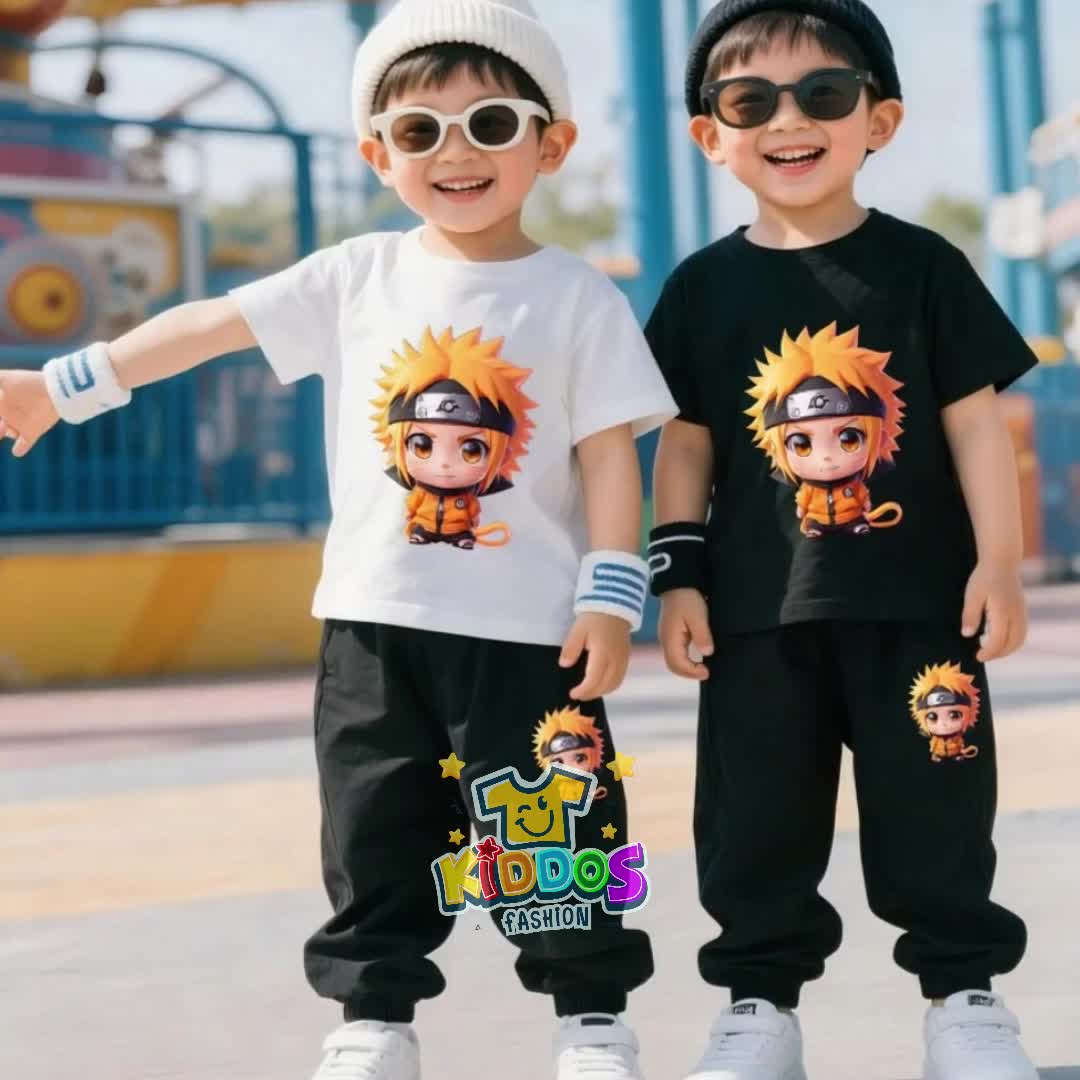 Baju Setelan Anak Laki Laki - Pakaian Kaos dan Celana Panjang Fashion Anak Cowok Usia 5-15 Tahun - Motif BABYRUTO