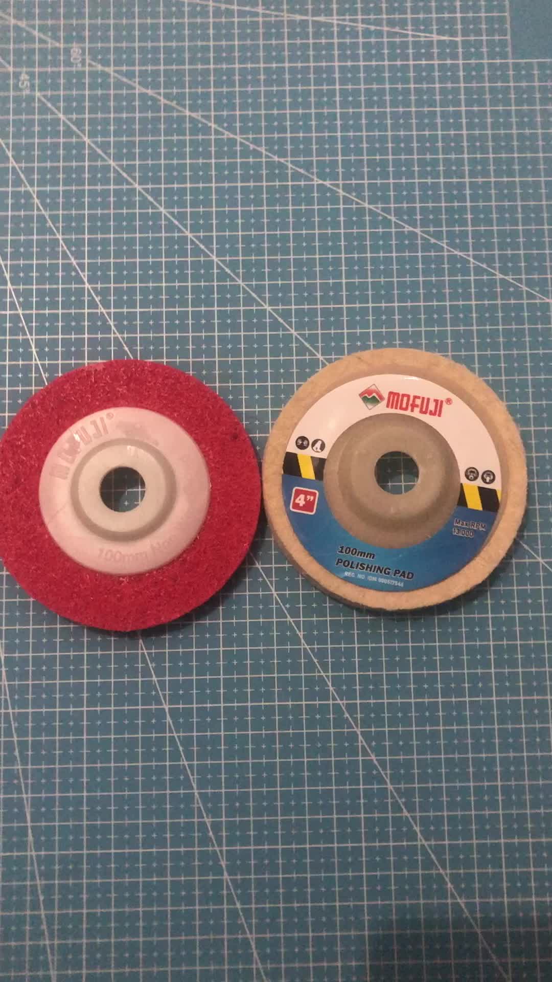 Mata Gerinda Poles 4 inch Varian Tipe Wool Polishing Pad dan Non Woven Pad Logam
