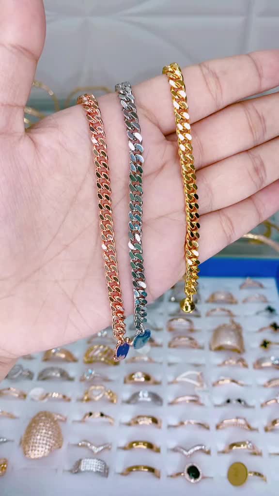 Gelang tangan rante polos 5mm GLTP006 Bracelets simple dan elegant anti karat