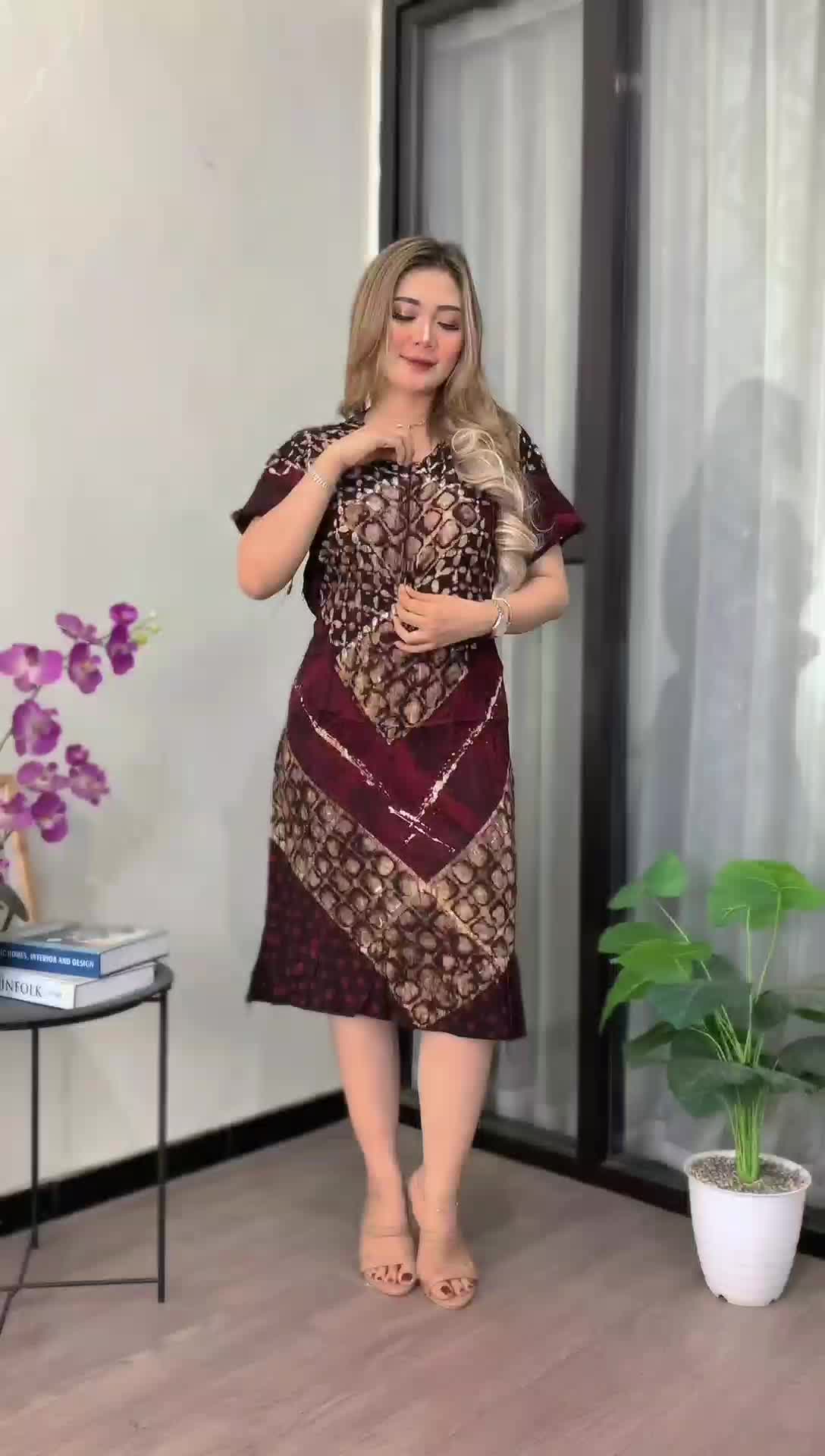 Zaneera Batik - Daster Rayon Twill Cap malaman Jumbo Terbaru Busui Daster Wanita Bumil Tali Samping LD 120 Nyaman