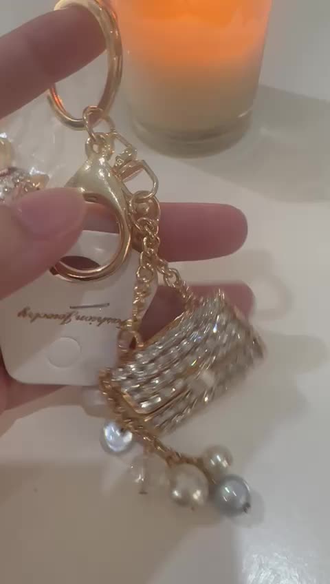 [SPRINTT] GK046 Gantungan Kunci Diamond Tas Kecil Liontih Bunga Cantik Mobil HP Tas Good Luck Keychain Pria Wanita